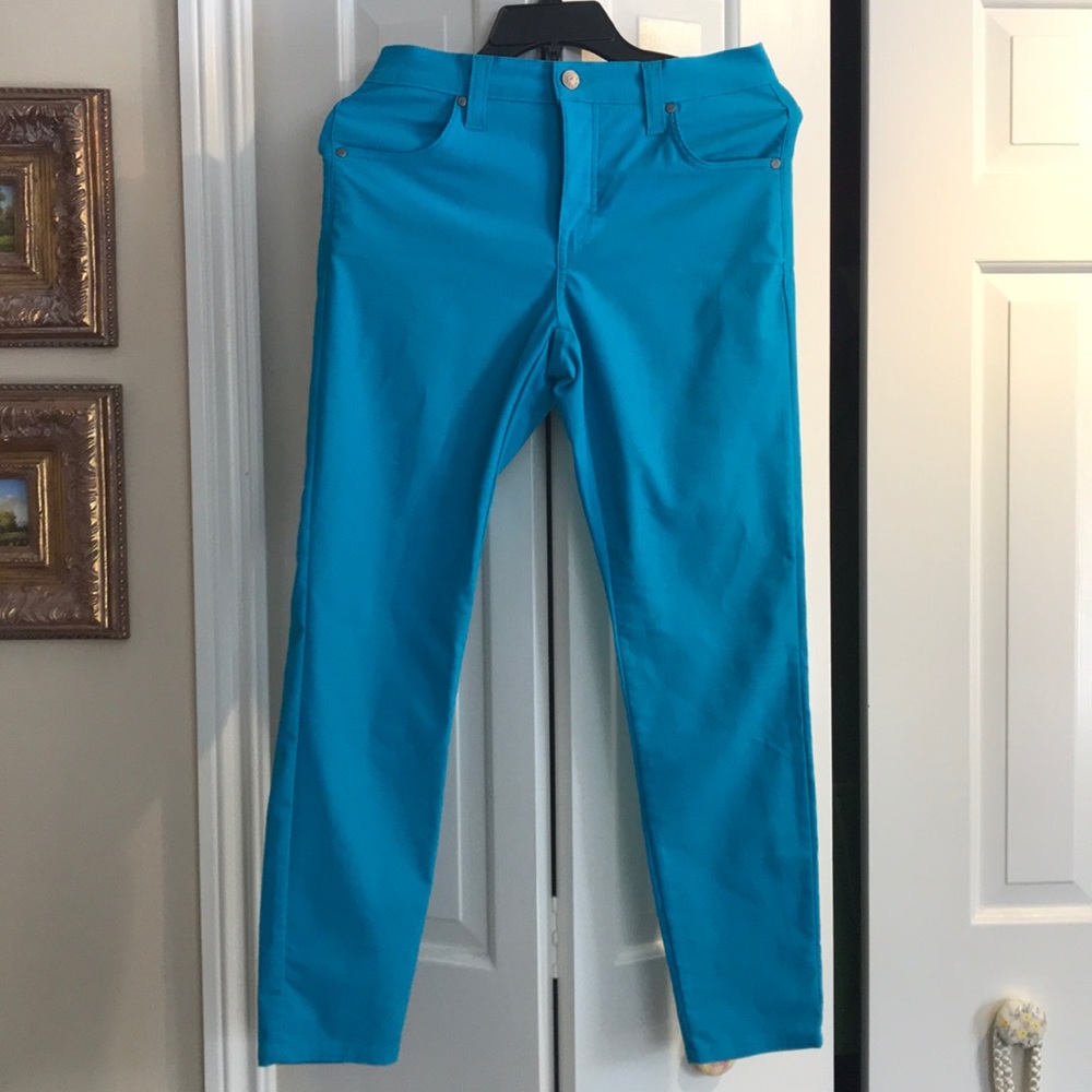 Electric blue skinny jeans